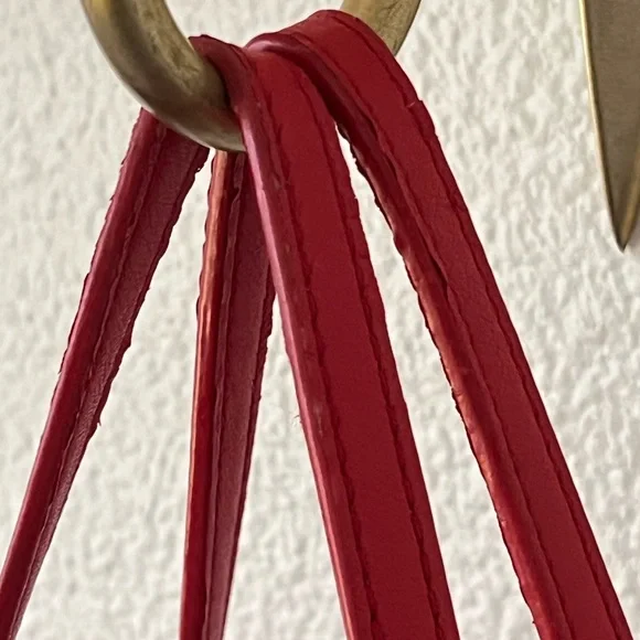 Tory Burch Gemini Link Large Red Logo Coated Canvas Vinyl Tote Bag - Picture 14 of 16